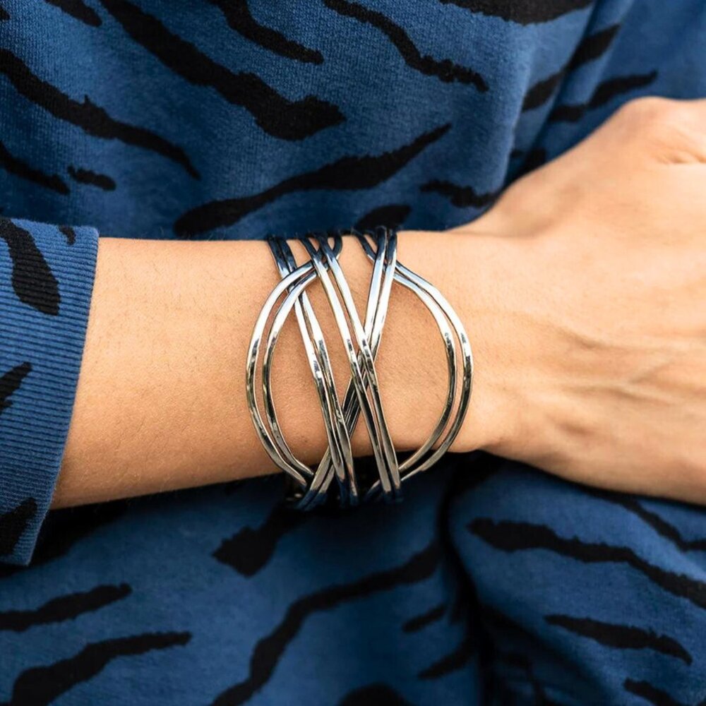 Silver Metal Cuff Bracelet